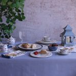 FINAL SALE - VIDA Sienna 9.25" Salad Plate Set of 4 (White and Blue) - Image 4