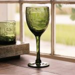 FINAL SALE - GLASS Fern Wine Set of 4 (Dark Green)