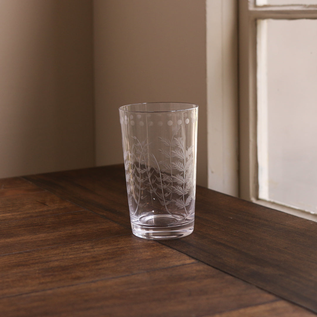 2762 GLASS Fern with Dots Tumbler Set of 4 (Clear) 16 fl oz - Image 1
