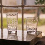 GLASS Fern with Dots Double Old Fashioned Set of 4 (Clear) 14 fl oz - Image 2
