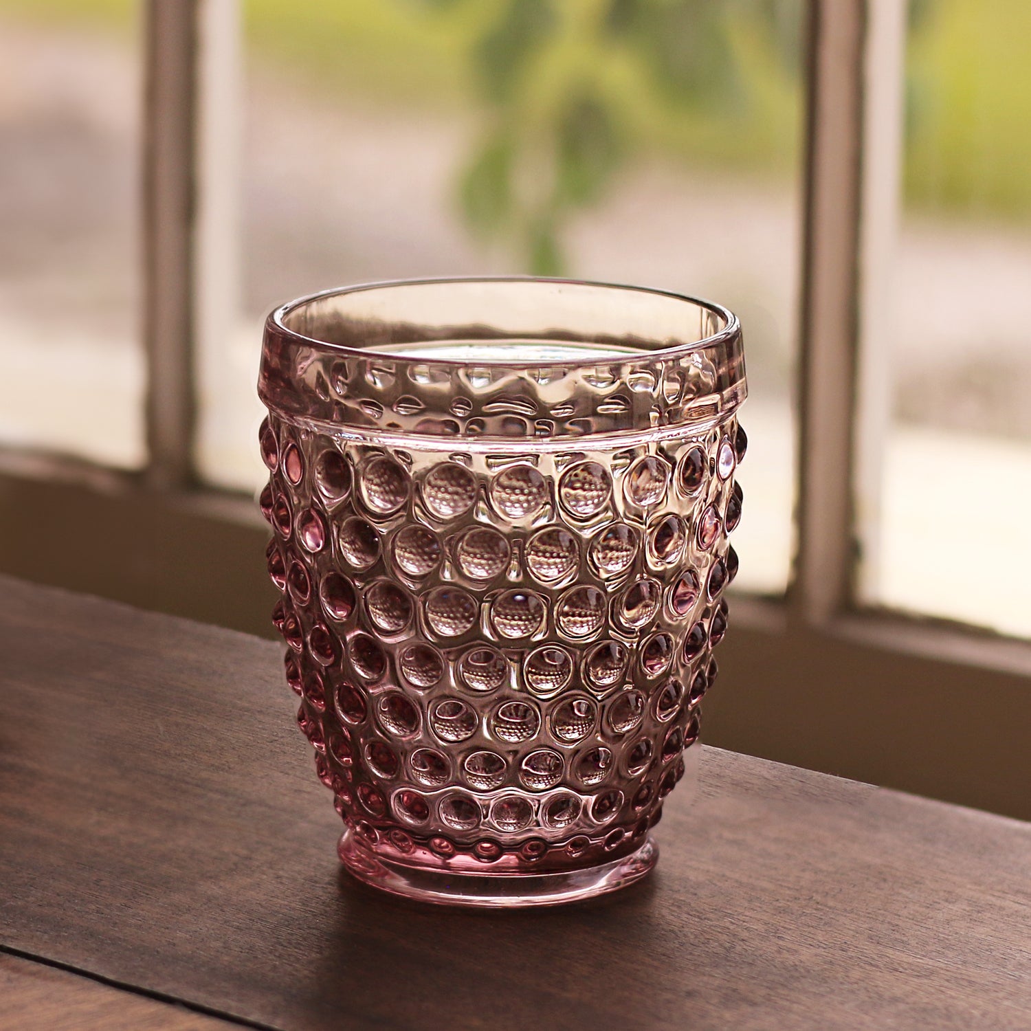 2769_fd6d78eb-1120-4483-a7f0-781210932f86 FINAL SALE - GLASS Hobnail Double Old Fashioned Set of 4 (Light Purple) - Image 1