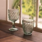FINAL SALE - GLASS Hobnail All Purpose Set of 4 (Moss Green) - Image 3