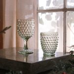 FINAL SALE - GLASS Hobnail Double Old Fashioned Set of 4 (Moss Green)
