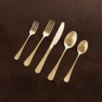 VIDA Droplet Stainless Flatware Set of 5 (Full Brushed  Champagne Gold) - Image 2