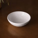 FINAL SALE - VIDA Croc Round Mini Bowl (White)