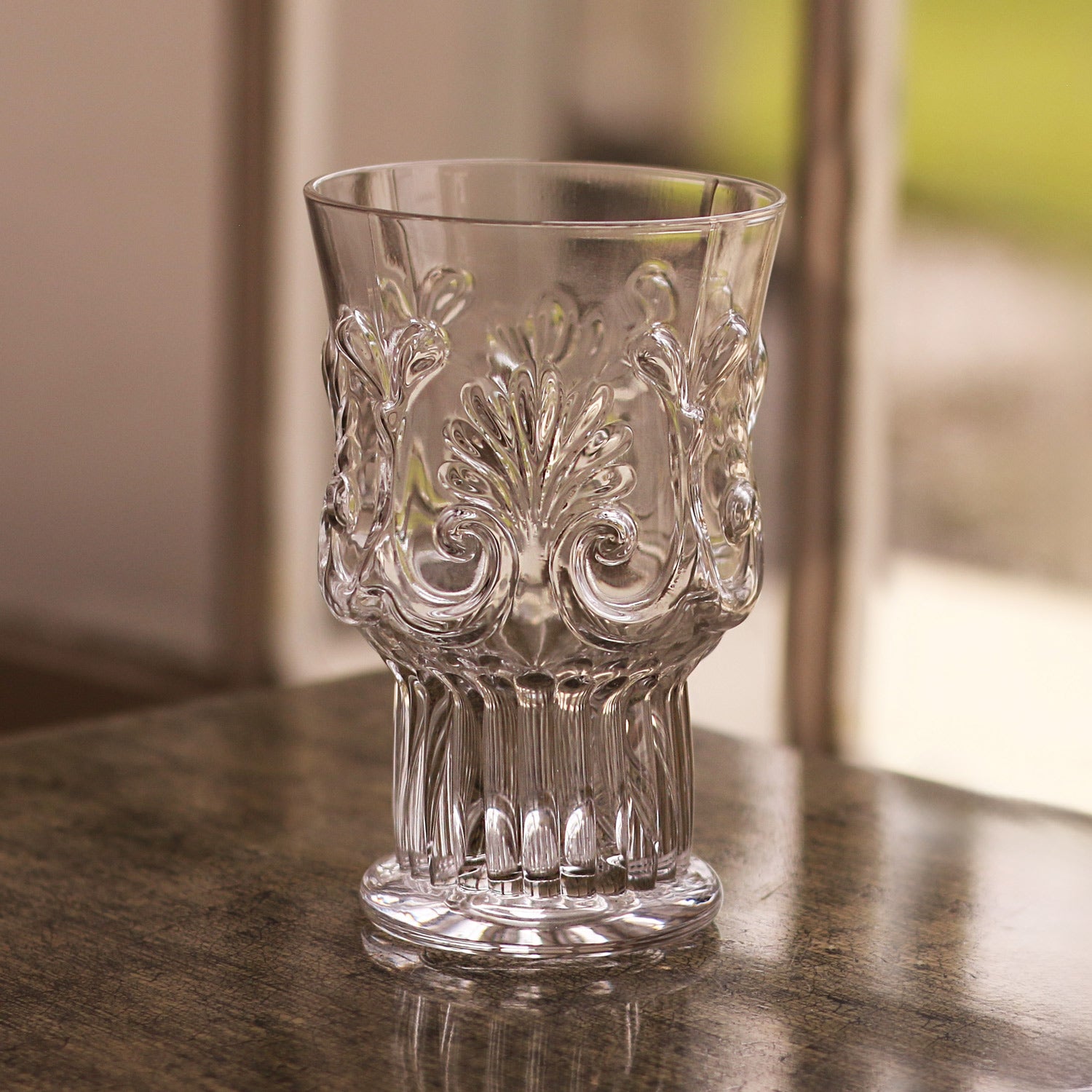 2820 FINAL SALE - GLASS Baroque 12 oz Stemless Set of 4 (Clear) - Image 1