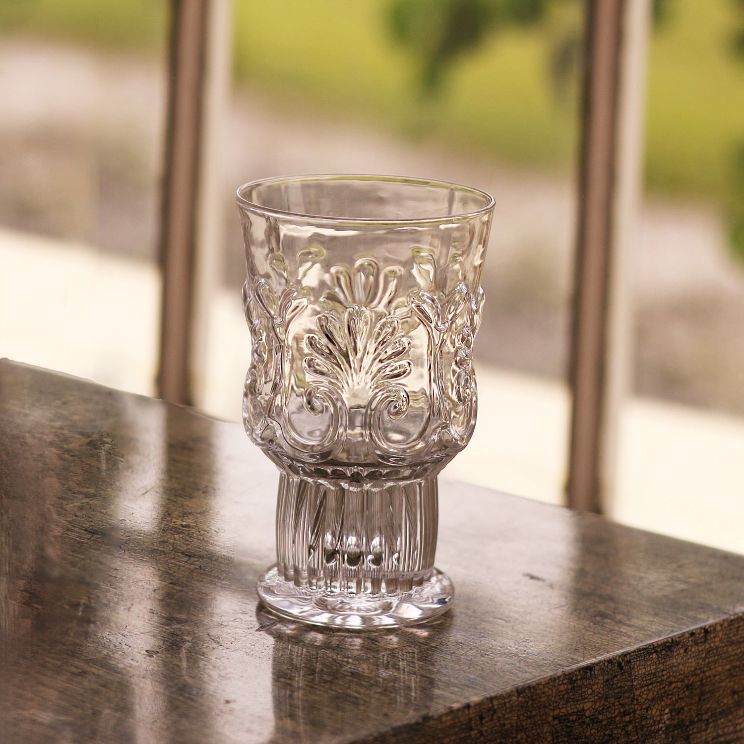 2821 FINAL SALE - GLASS Baroque 6 oz Stemless Set of 4 (Clear) - Image 1