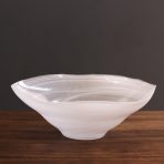 GLASS Alabaster Wave Extra Large Bowl (White)