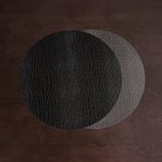 FINAL SALE - VIDA Croc Reversible 16" Round Placemats Set of 4 (Black and Grey)