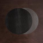 FINAL SALE - VIDA Croc Reversible 16" Round Placemats Set of 4 (Black and Grey)