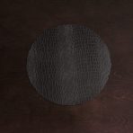 FINAL SALE - VIDA Croc Reversible 16" Round Placemats Set of 4 (Black and Grey) - Image 2