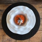 FINAL SALE - VIDA Croc Reversible 16" Round Placemats Set of 4 (Black and Grey) - Image 4