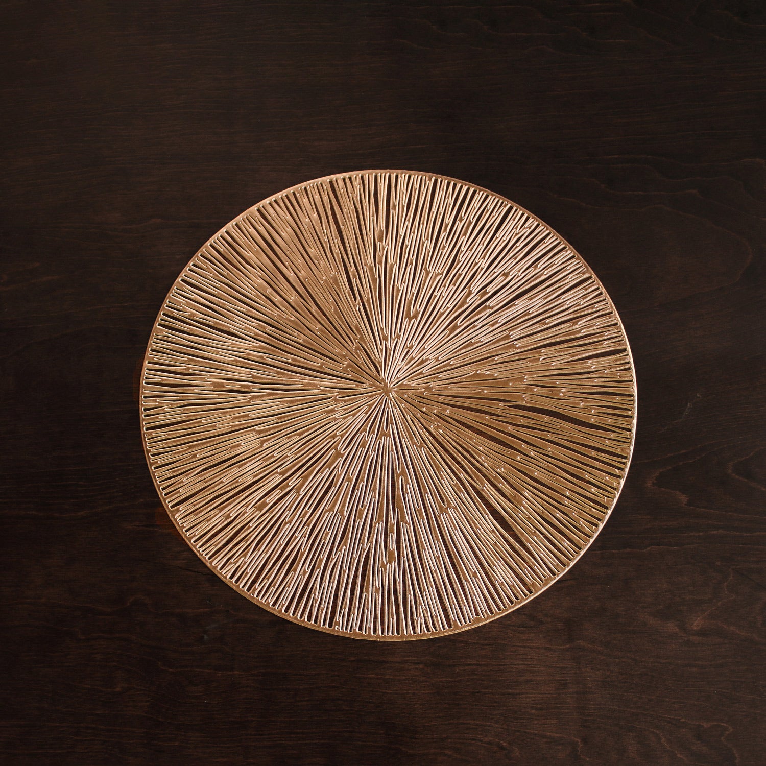 2851 VIDA Sunburst 15" Round Placemats Set of 4 (Gold) - Image 1