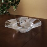 FINAL SALE - GLASS Decorative Bowl (White and Gold)