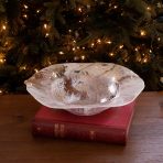 FINAL SALE - GLASS Decorative Bowl (White and Gold) - Image 3