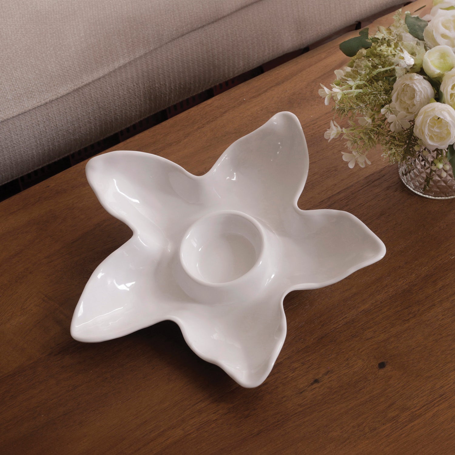 2877_7a858148-bf86-4e6c-8af6-974218c48b02 VIDA Ocean Starfish Chip & Dip (White) - Image 1