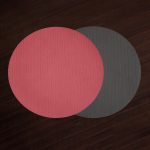 FINAL SALE - VIDA Snakeskin Reversible 15" Round Placemats Set of 4 (Salmon and Charcoal)