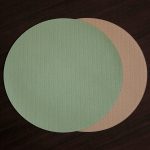 FINAL SALE - VIDA Snakeskin Reversible 15" Round Placemats Set of 4 (Medium Green and Tan)
