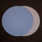 FINAL SALE - VIDA Snakeskin Reversible 15" Round Placemats Set of 4 (Slate Blue and Tan Brown)