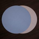 FINAL SALE - VIDA Snakeskin Reversible 15" Round Placemats Set of 4 (Slate Blue and Tan Brown)
