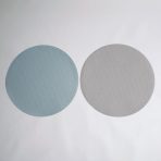 FINAL SALE - VIDA Snakeskin Reversible 15" Round Placemats Set of 4 (Light Blue and Tan) - Image 4