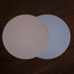 FINAL SALE - VIDA Snakeskin Reversible 15" Round Placemats Set of 4 (Light Blue and Tan)