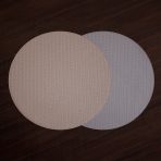 FINAL SALE - VIDA Metallic Snakeskin Reversible 15" Round Placemats Set of 4 (Silver and Pewter)