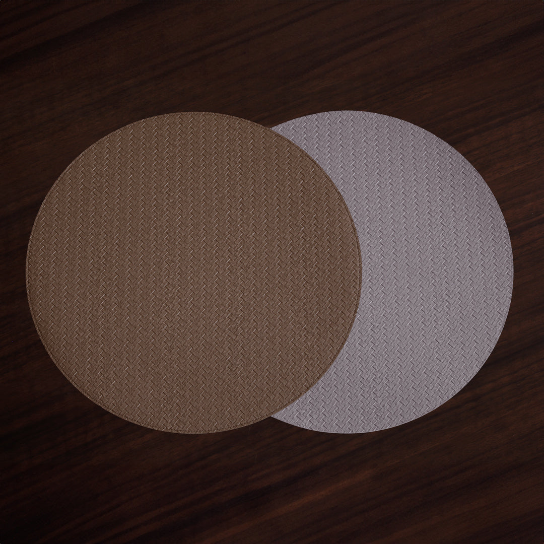 2922_6d4da82c-9814-4d83-9ae1-5d201bad52a9 FINAL SALE - VIDA Metallic Snakeskin Reversible 15" Round Placemats Set of 4 (Copper and Bronze) - Image 1