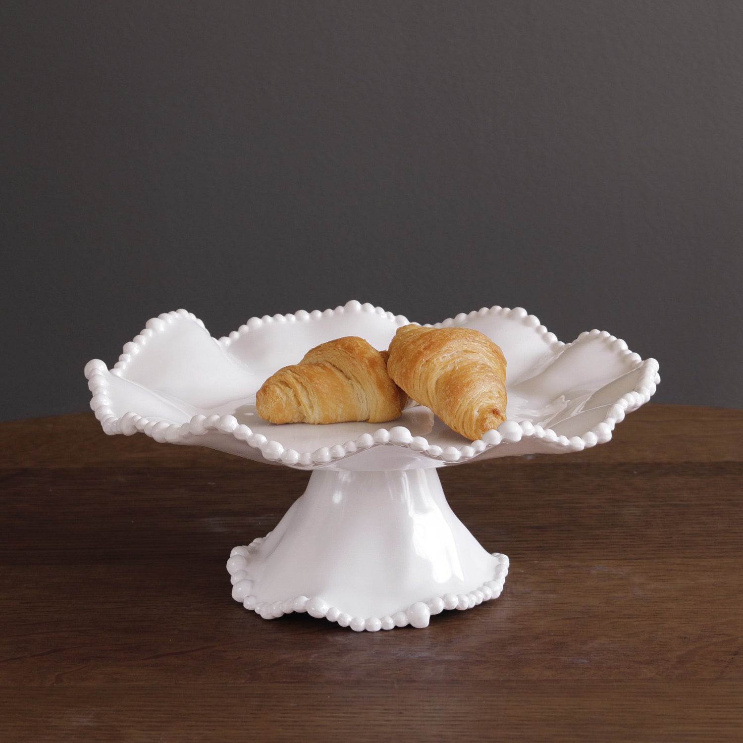 2950_2_259e3885-698c-404d-9614-7e4de9453dfb VIDA Alegria Small Pedestal Cake Plate (White) - Image 1