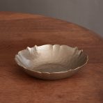 FINAL SALE - GLASS Medium Round Bowl (Taupe and Gold)