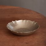 FINAL SALE - GLASS Medium Round Bowl (Taupe and Gold)