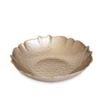 FINAL SALE - GLASS Medium Round Bowl (Taupe and Gold) - Image 2
