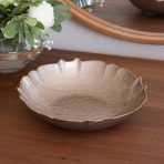 FINAL SALE - GLASS Medium Round Bowl (Taupe and Gold) - Image 4