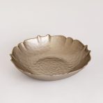 FINAL SALE - GLASS Medium Round Bowl (Taupe and Gold) - Image 7