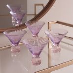 GLASS Venice Martini Set of 4 (Violet and Pink) 8 fl oz - Image 3
