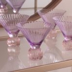 GLASS Venice Martini Set of 4 (Violet and Pink) 8 fl oz - Image 5