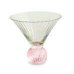 GLASS Venice Martini Set of 4 (Green and Pink) 8 fl oz - Image 2