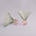 GLASS Venice Martini Set of 4 (Green and Pink) 8 fl oz - Image 4