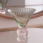 GLASS Venice Martini Set of 4 (Green and Pink) 8 fl oz