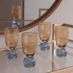 GLASS Venice Shot Glass Set of 4 (Amber and Blue ) 6 fl oz - Image 3