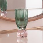 GLASS Venice Shot Glass Set of 4 (Green and Lavender) 6 fl oz