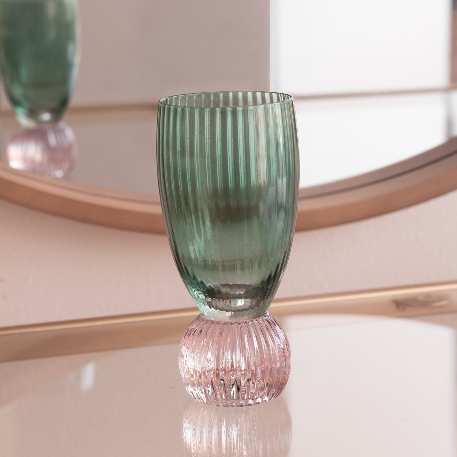 2993_0644c62a-5c06-4597-a99d-473d3ad8c980 GLASS Venice Shot Glass Set of 4 (Green and Lavender) 6 fl oz - Image 1