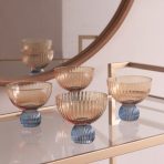 GLASS Venice Coupe Set of 4 (Amber and Blue ) 8 fl oz - Image 3
