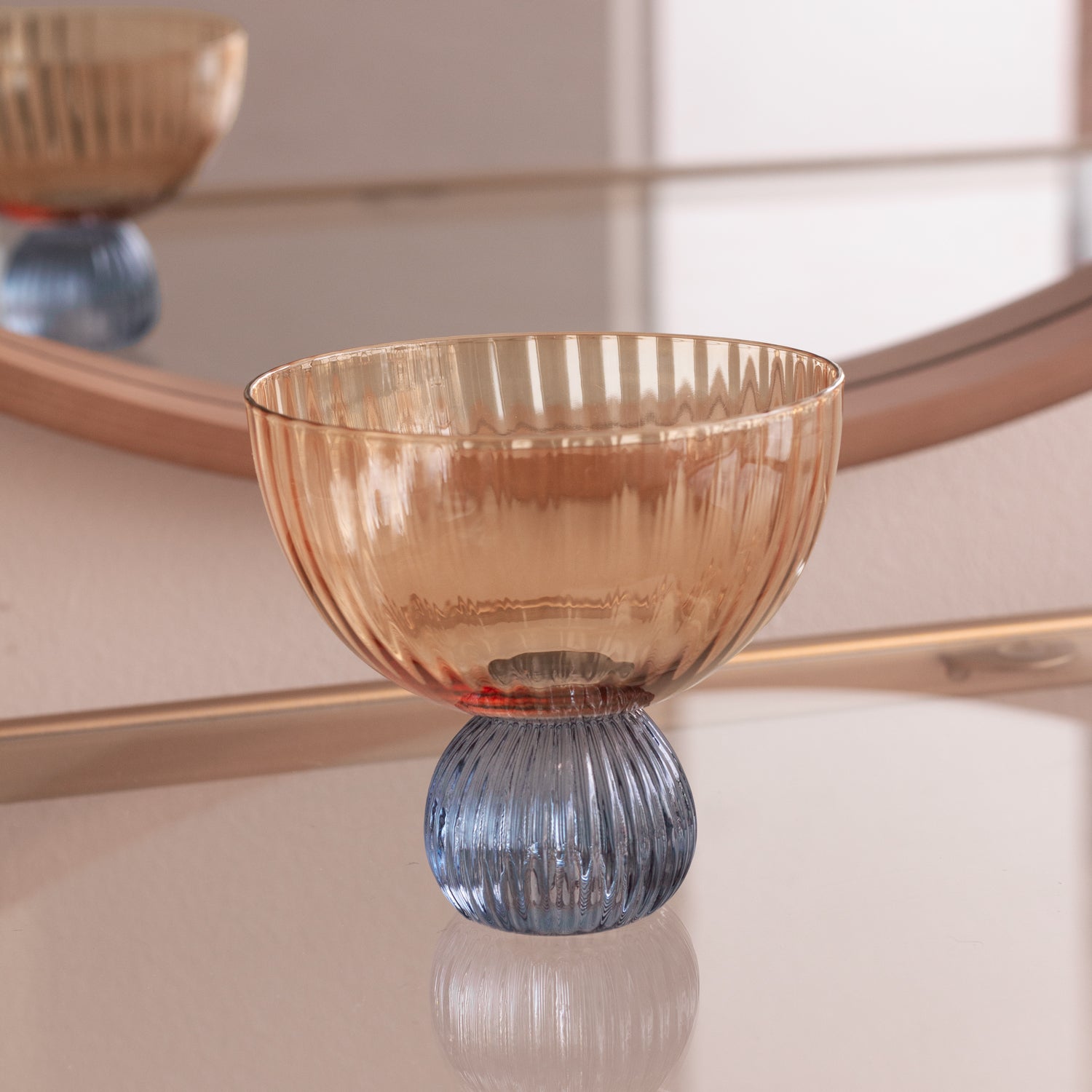2996_ec06d090-7ccc-434a-b79e-bb23d453a27f GLASS Venice Coupe Set of 4 (Amber and Blue ) 8 fl oz - Image 1