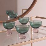 GLASS Venice Coupe Set of 4 (Green and Lavender) 8 fl oz - Image 3