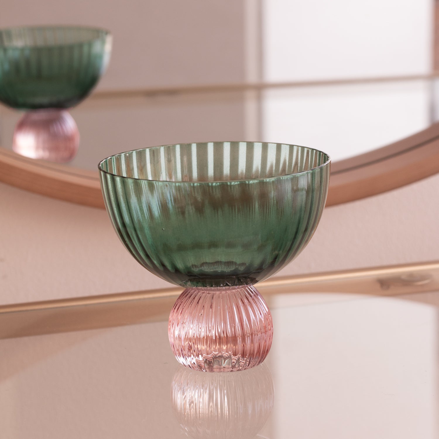 2997_ac1d75f5-9ee4-488f-be5b-dc5c80e41848 GLASS Venice Coupe Set of 4 (Green and Lavender) 8 fl oz - Image 1