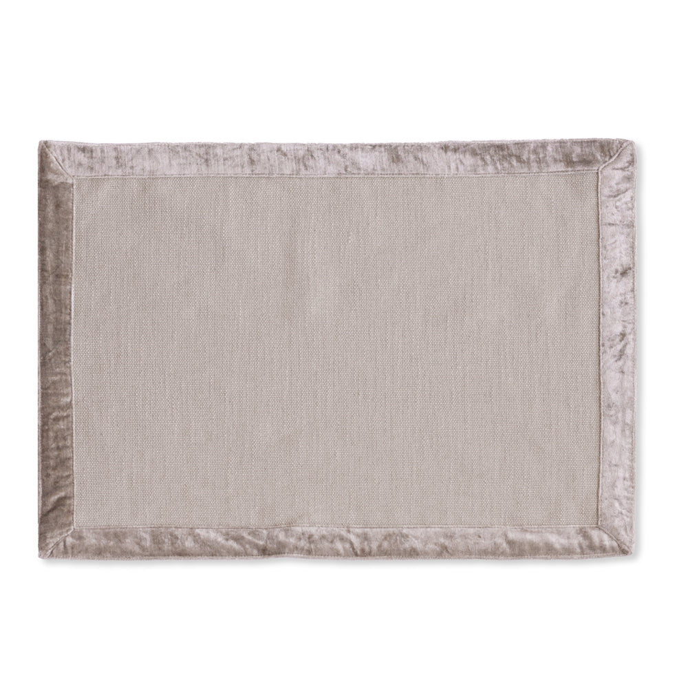 3003 LINENS Velluto Placemats with Border Set of 4 Beige and Beige - Image 1