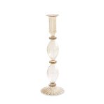 FINAL SALE - GLASS Cambridge Beryl 10" Candlestick Holder Set of 2 (Champagne and Gold) - Image 2