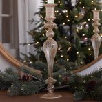 FINAL SALE - GLASS Cambridge Josephine 13.5" Candlestick Holder Set of 2 (Champagne and Gold) - Image 3