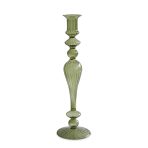 FINAL SALE - GLASS Cambridge Josephine 13.5" Candleholder set of 2 (Green and Gold) - Image 2